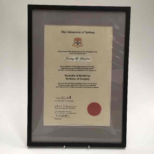 CERTIFICATE, Medicine - University of Sydney